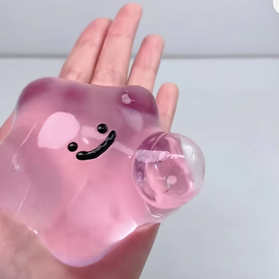 JoyToys Cute Sticky Hand Toy Squishy Fidget With Adorable Face For Stress Relief & Sensory Play 1 Pcs