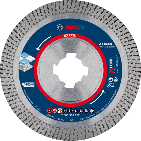 Bosch EXPERT HardCeramic X-LOCK Diamanttrennscheiben, 115 x 22.23 x 1.4 x 10 mm 2608900657