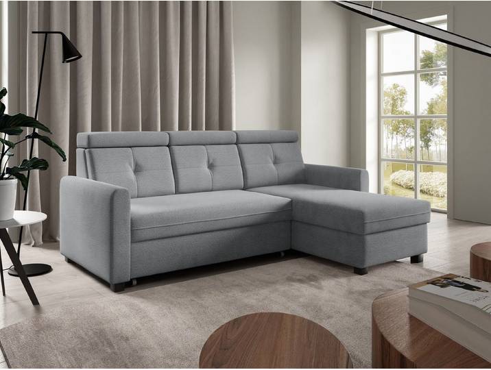 Beautysofa Ecksofa MILANO mit Schlaffunktion und Bettkasten, moderne Optik, linke oder rechte Seite zu Auswahl