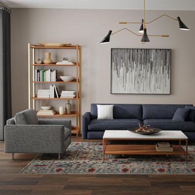NAVATEXTURA Sawyer Grey/Blue Tribal Wool Area Rug