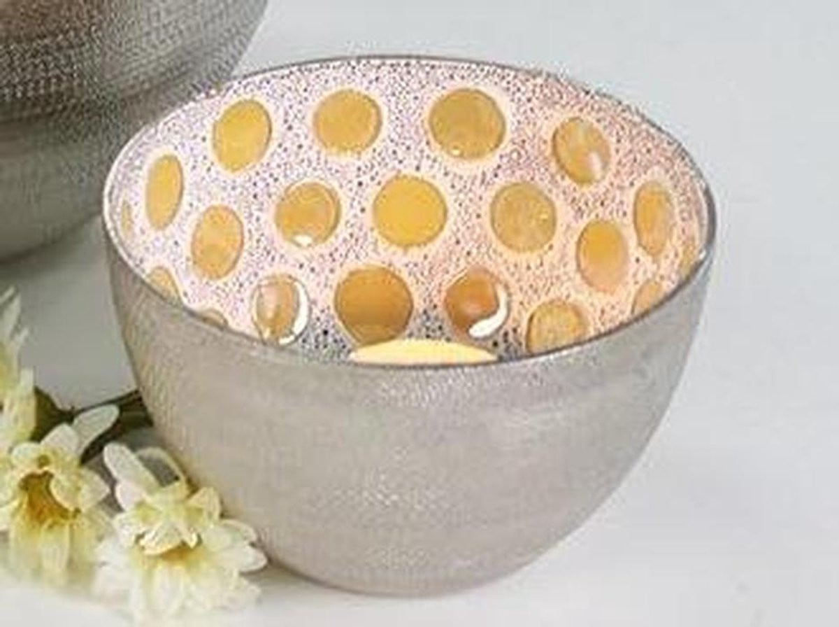 Kandelaar spots aluminium verlichting geel zilver design diameter 10 cm geel
