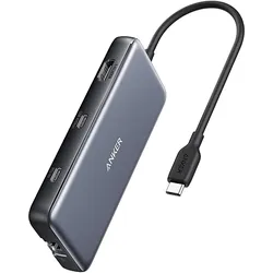 Anker Nano USB-C Hub 8-in-1 (USB-C, 8 Ports), Dockingstation + USB Hub, Grau