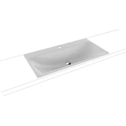 Kaldewei SILENIO Einbauwaschtisch, 900x460 mm, Alpinweiß, Perl-Effekt, 14 mm Randhöhe, mit Überlauf und Schallschutz