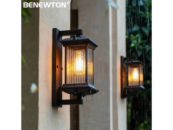 Rétro extérieur mur LED lumière étanche IP65 noir aluminium extérieur mur LED lumières jardin cour balcon porche nouveau Style chinois