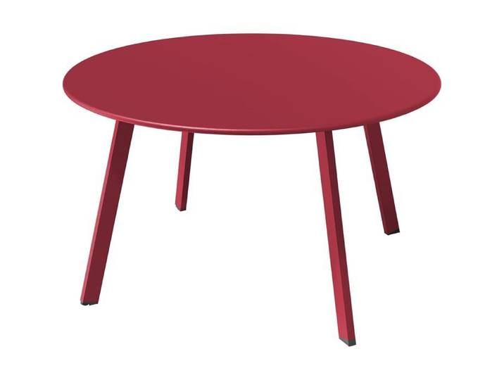 Table basse ronde acier légère - 23 kg - pieds réglables - intérieur et extérieur