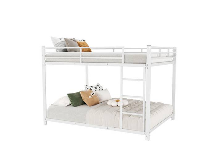 Modenvie Etagenbett Kinderbett 140/200 cm aus Metall mit Sicherheitsleisten Weiß, 140x200 cm, Babymöbel & Kindermöbel, Kinderzimmer & Jugendzimmer, Stockbetten