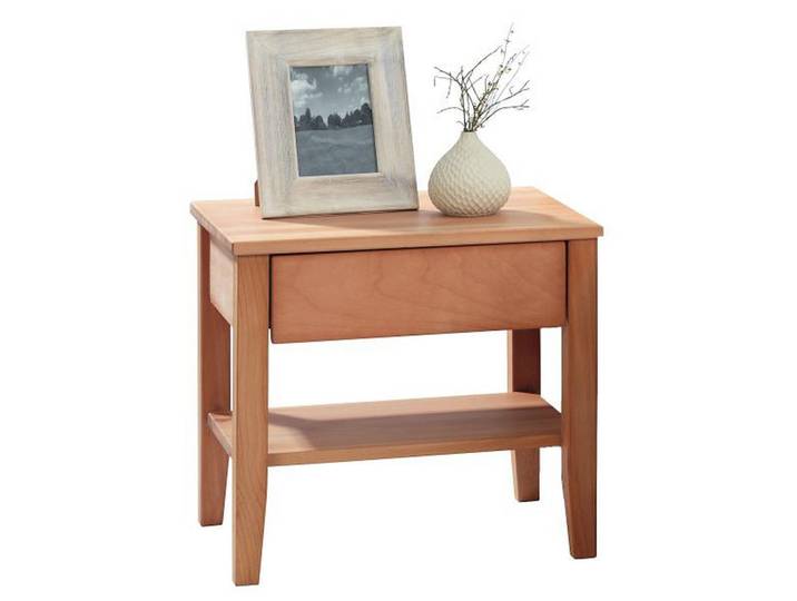 Linea Natura Nachttisch, Naturfarben, Holz, Buche, massiv,massiv,massiv, 1 Schublade(n) Schubladen, 54x50x45 cm, Schlafzimmer, Nachttische