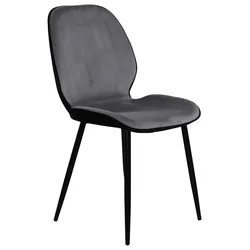 Stuhl-Set Emma 2er-Set Grau/Schwarz