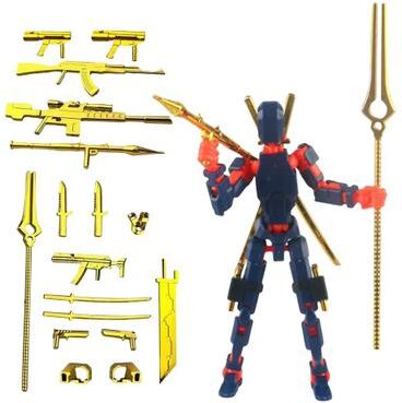 Inspired Finds Titan T13 Transforming Action Figure Robot Set Multi Jointed Movable Hero And Dog Toy For Kid blue Orange