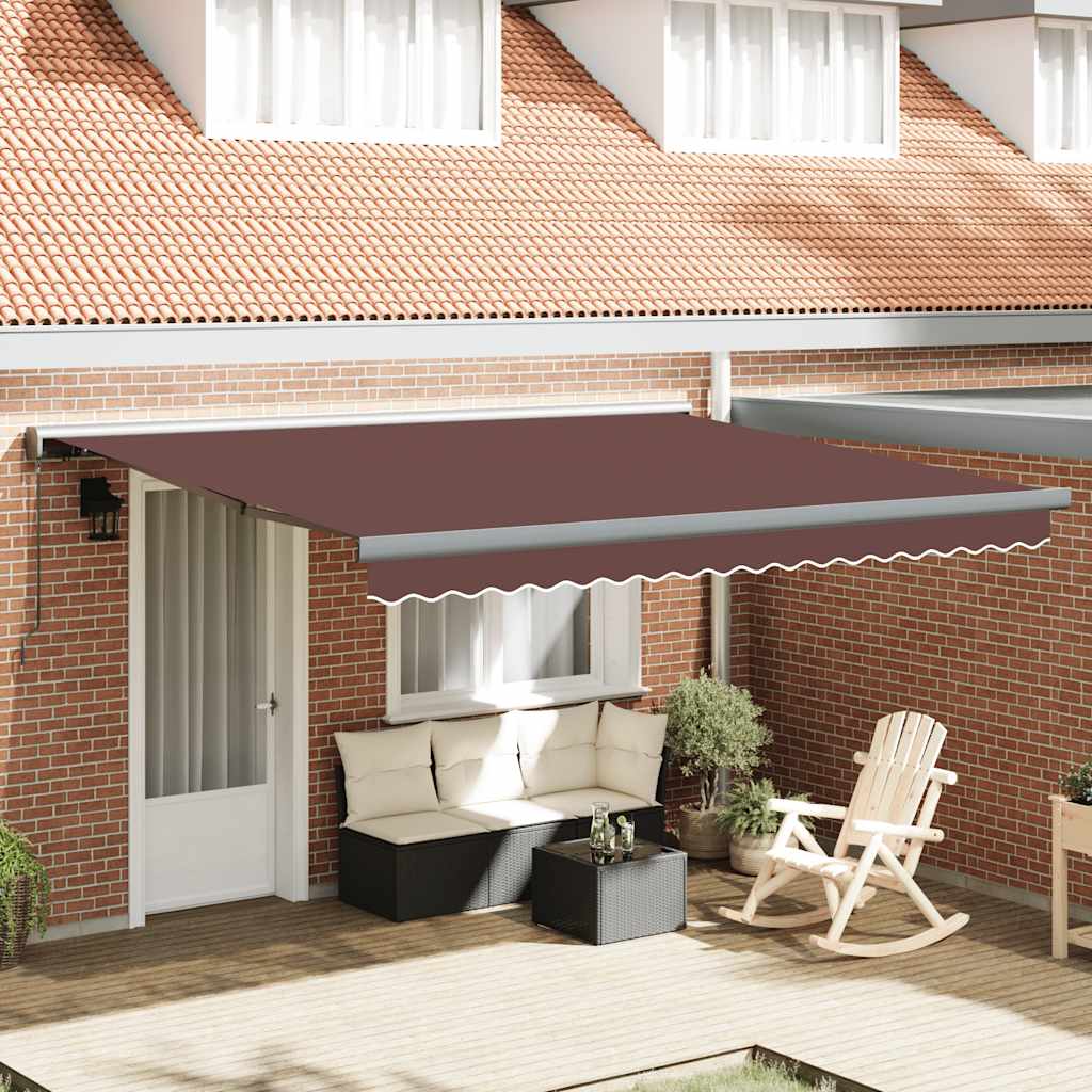 vidaXL Toldo retráctil manual marrón 400x300 cm