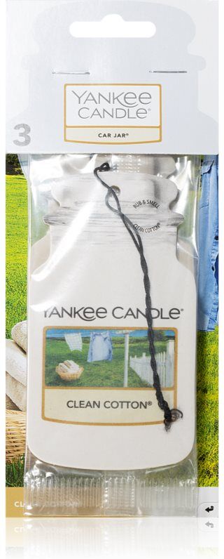 Yankee Candle Clean Cotton Accroche-porte parfumé 3 pcs