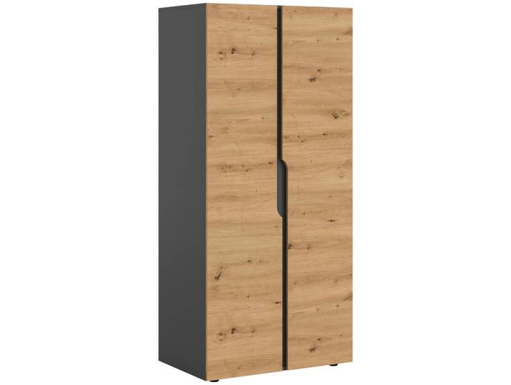 Livetastic Drehtürenschrank, Anthrazit, Eiche Artisan, Holzoptik, 80x180x51 cm, griffloses Öffnen, Schlafzimmer, Kleiderschränke, Drehtürenschränke