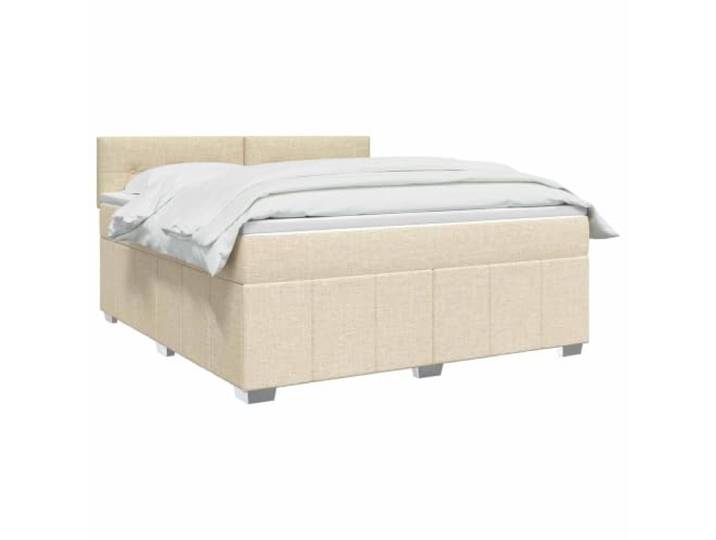 vidaXL Boxspringbett mit Matratze Creme 140 x 200 cm Stoff Passt die Unterstützung an deine gewünschte Höhe an, Beleuchte deinen Raum mit flexibler Beleuchtung, Bietet ausgewogene
