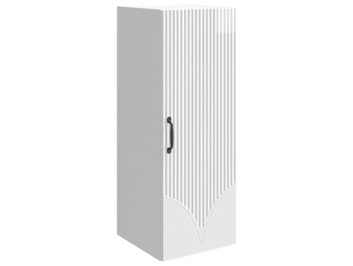 QINXIXINAIXI Wandschrank 33 x 34,5 x 90 cm Holzwerkstoff Hochglanz Weiß Wandmontage,90° Pendeltüren,Metallgriffe Schwarz,Regale,minimalistisches Design,Wohnzimmer