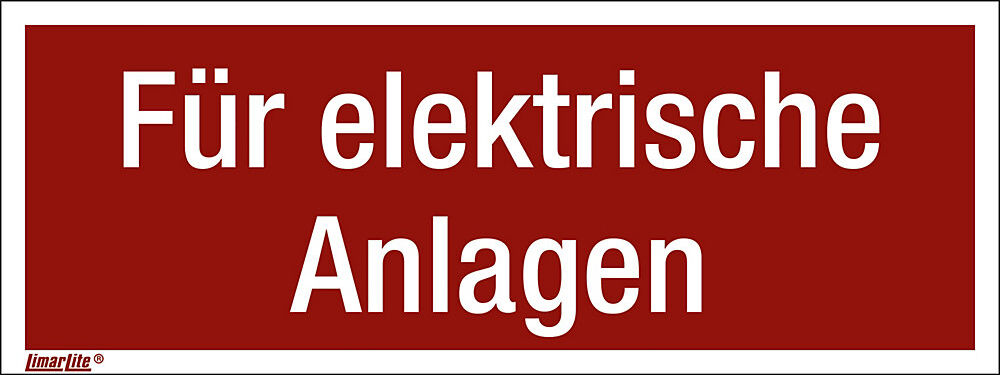 kaiserkraft Kombizusatzschilder mit Text für Brandschutzzeichen, Für elektrische Anlagen, VE 10 Stk, LxH 200 x 75 mm