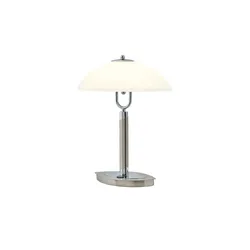 KHG LED- Tischleuchte  Schiffchenglas   , silber , Maße (cm): B: 33 H: 38 T: 11.5