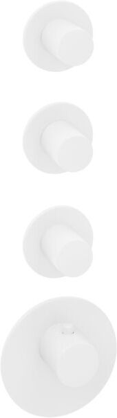 Herzbach Deep White Fertigmontageset 23.523015.1.07 Thermostat-Modul, 4 Blenden rund, Griffe rund, weiß matt