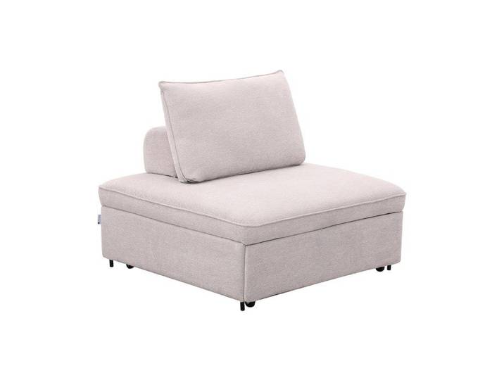 Fauteuil convertible chauffeuse en tissu chiné beige EKAVO
