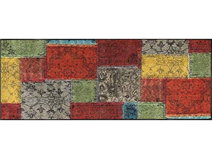 Wash+Dry Vintage Patches Tapis Del Sol\, Polyamide Dos : Caoutchouc Nitrile\, Multicolore\, 75x190cm