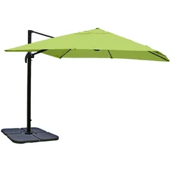 Décoshop26 - Professioneller Restaurant-Sonnenschirm für Gartenterrasse 3x3m (Ø4,24m) Polyester Aluminium/Stahl 23kg grün mit 04_0003448