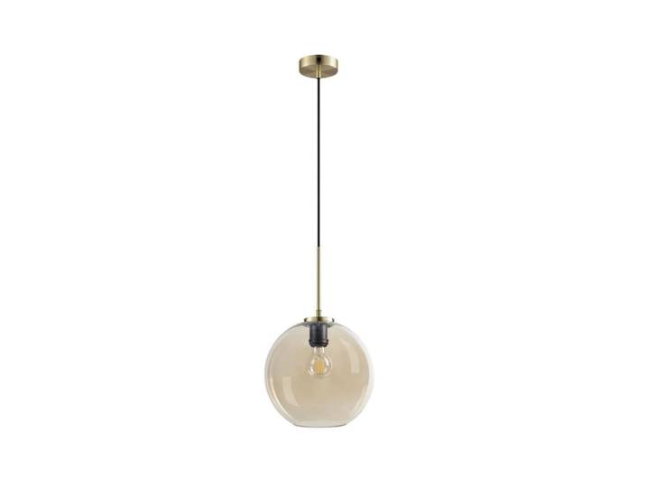 Suspension en verre ambre et laiton d25