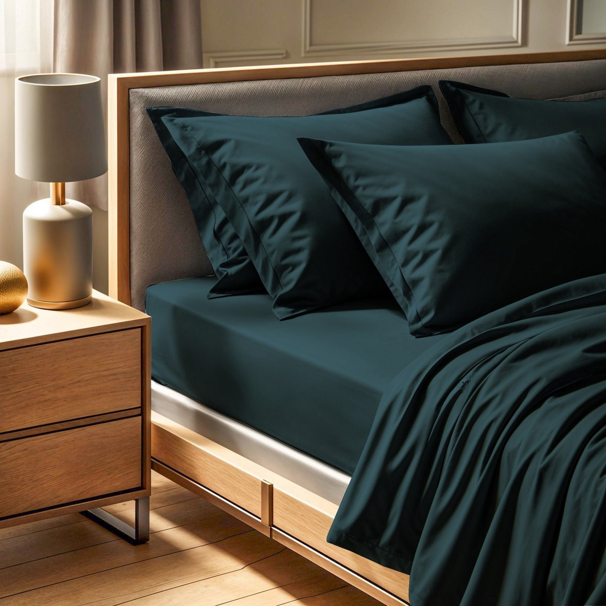 Asir Ranforce Hoeslaken Kingsize - Petrolgroen - 100% Katoen - 160 x 200 + 30 cm