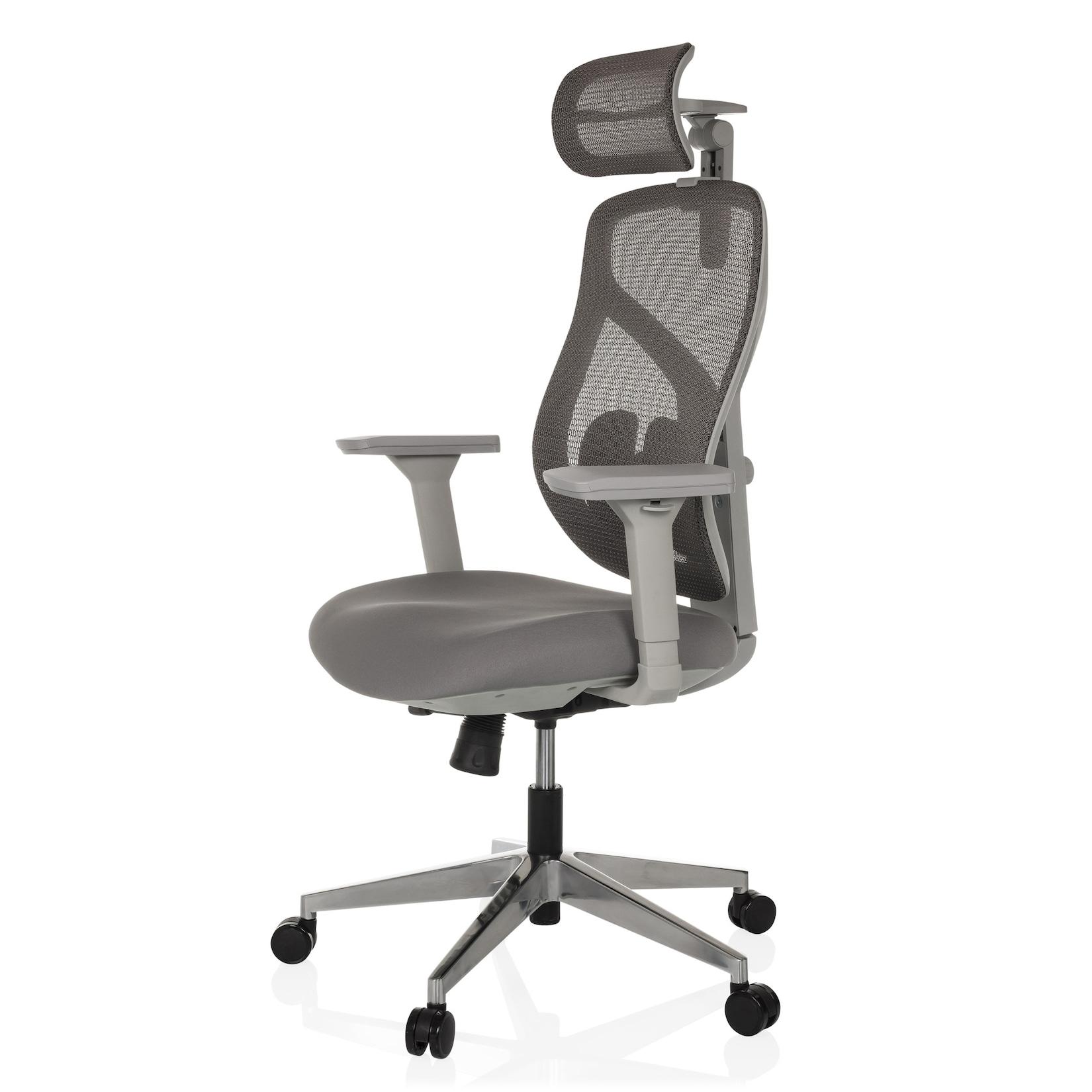 hjh OFFICE High End Bürostuhl CASSILIS W Stoff / Netzstoff mit Armlehnen (höhenverstellbar)