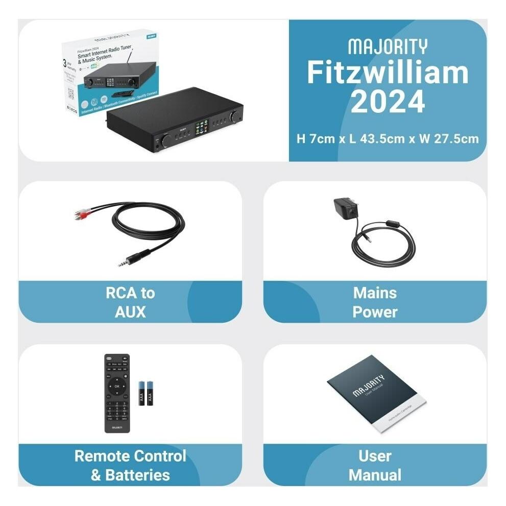 Majority Fitzwilliam 2024 (DAB+, FM, Internetradio, Bluetooth, WLAN) (FITZ-2024-BLK)