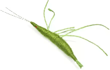 Inspire Curations Wool Prawn Cat Toy With Catnip For Interactive Play green