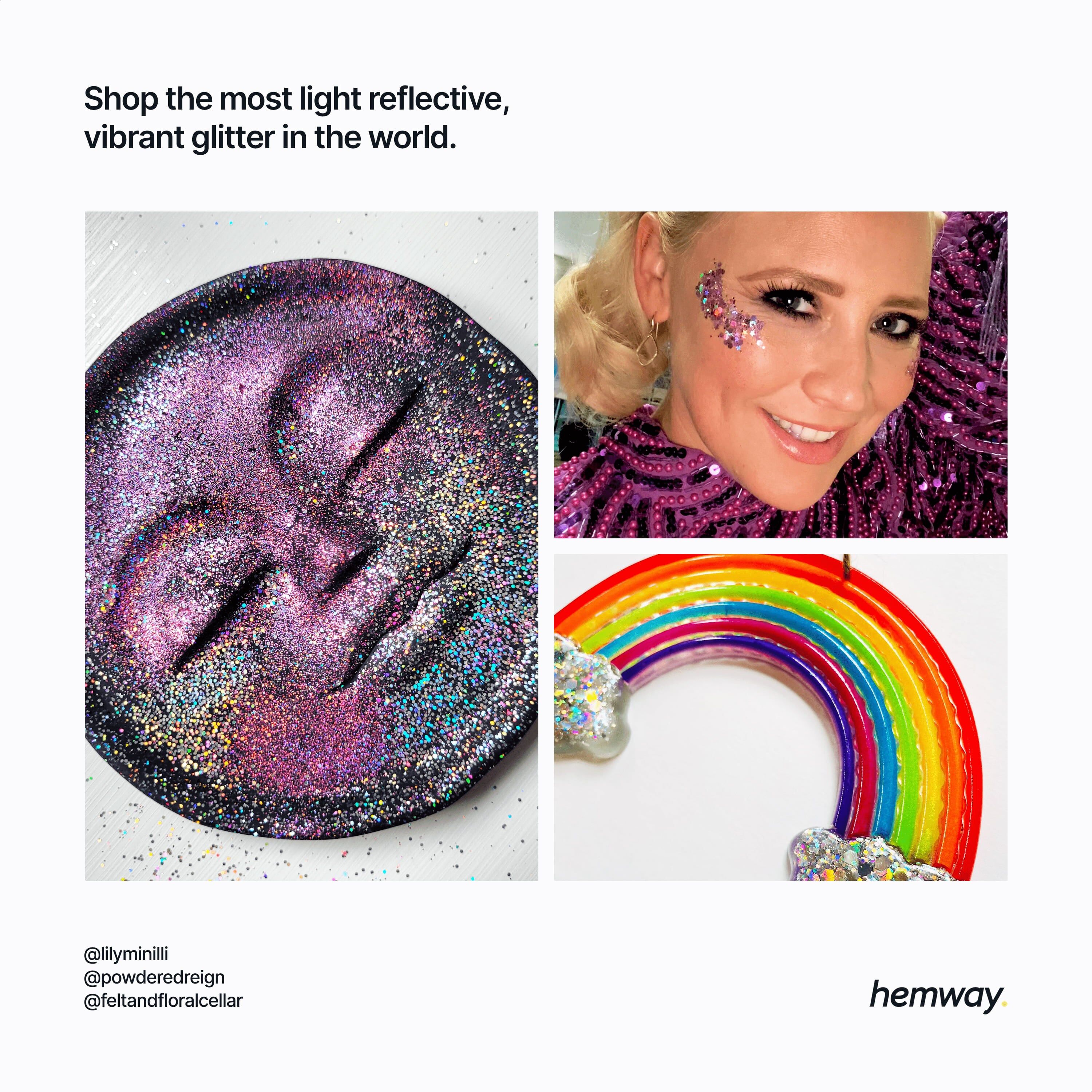 Hemway Biodegradable Eco Friendly Glitter 100g / 3.5oz   Purple   DIY, Decoration, Arts & Crafts - Purple - Super Chunky 100g