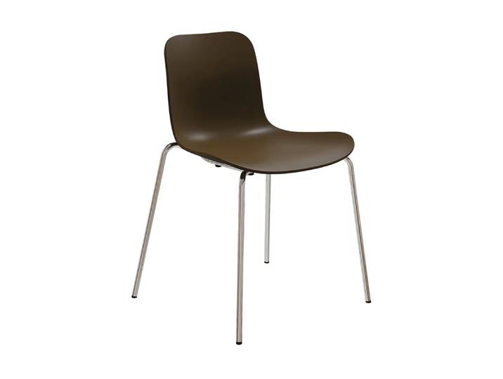 NORR11 Langue Stuhl Espresso-verchromtes Gestell