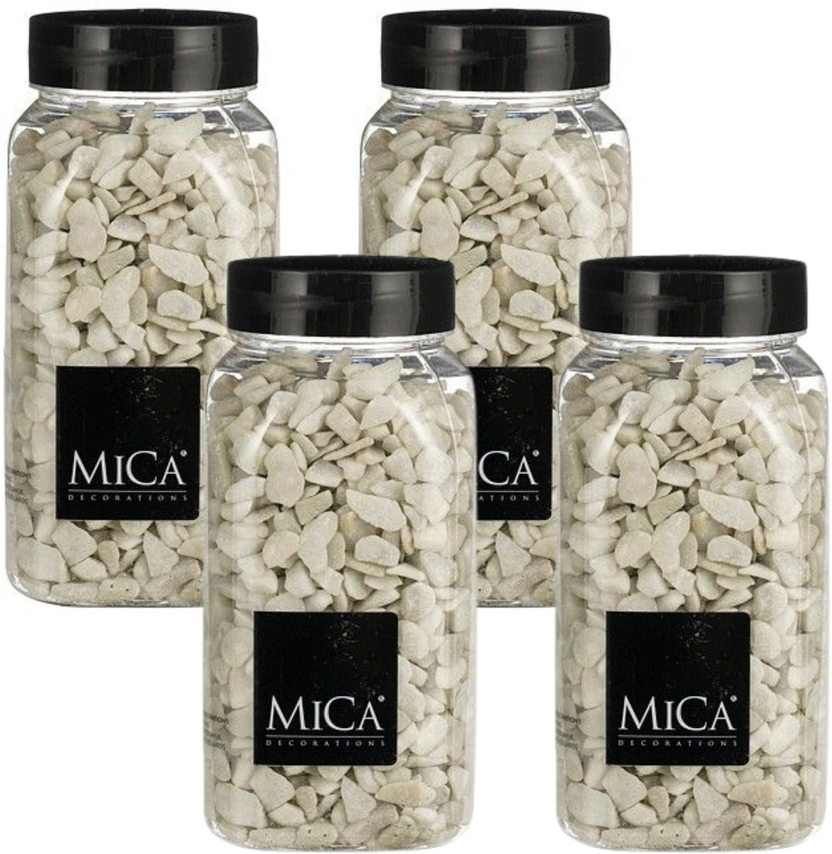 Mica Decorations decoratiesteentjes - Wit - 1 kilo (650ml) - 4 stuks