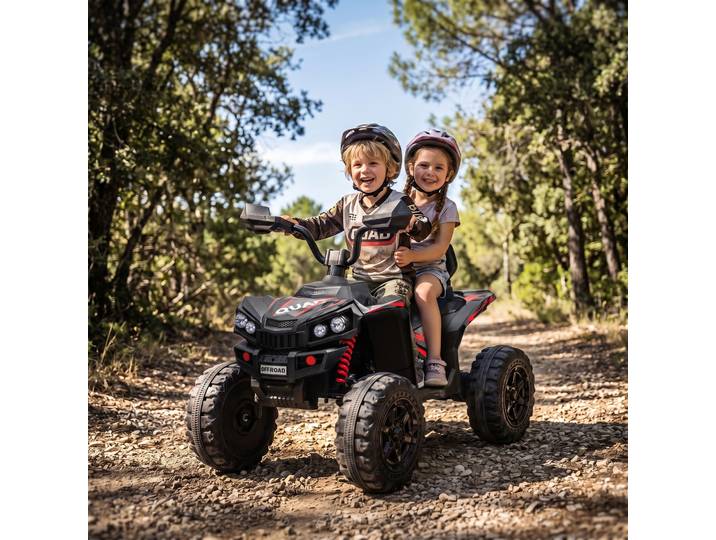 AIYAPLAY Quad Enfant 24V 2 Places 2x120W Suspension Noir