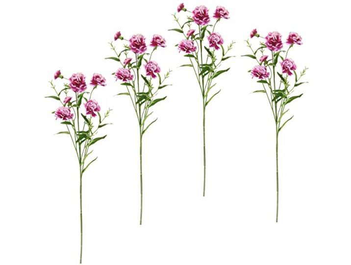 Flair Flower Nelken Blumen Pflanzen Arrangements Kunstblumen Dekoration Einzelblume Stielblume Seidenblume Knospe Stiele für Kranz Gestecke Bouquets M, 021033RSD, Dunkelrosa, 71x15x8 cm