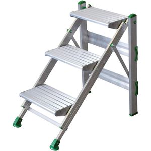 Facal Klapptritt Plio PO-3, aus Aluminium, einseitig begehbare Klapptreppe, mit 3 Stufen