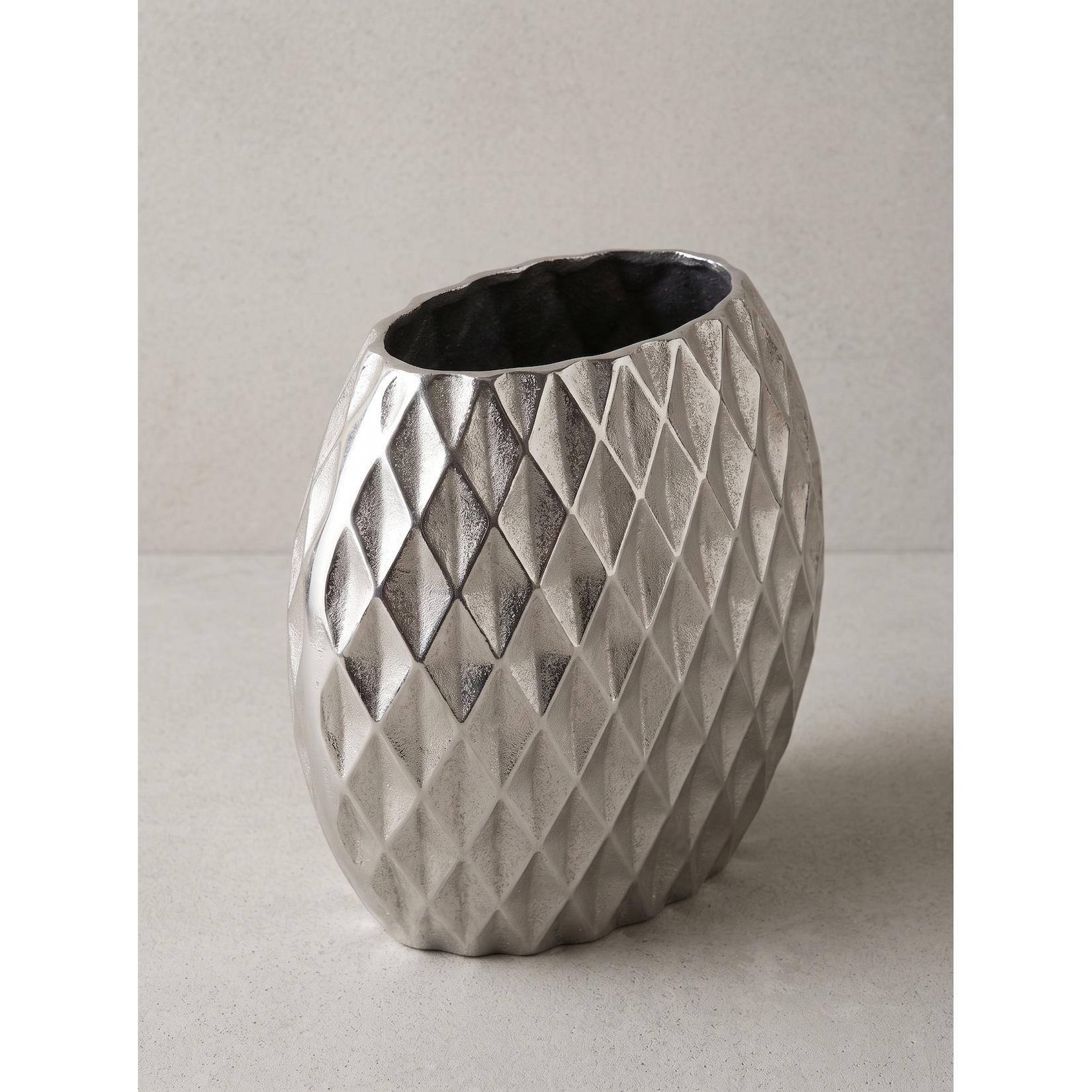 Tischvase Aluminium Silber 33,5x12,5x32 cm - BERLENGA Kadima Design