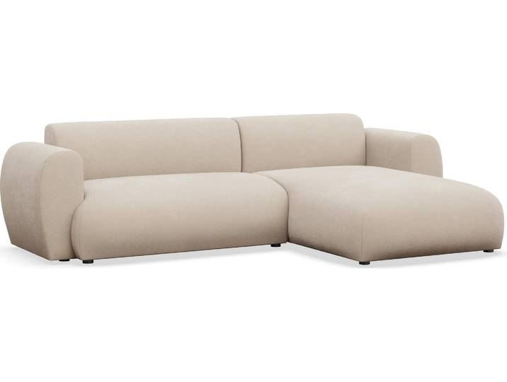 Selsey Emia – L-Form Ecksofa mit Schlaffunktion, pflegeleichte Chenille, rechts ausgerichtet, Creme