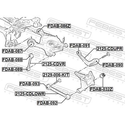 FEBEST Lagerung, Lenker fdab093 vor der Achse für Ford