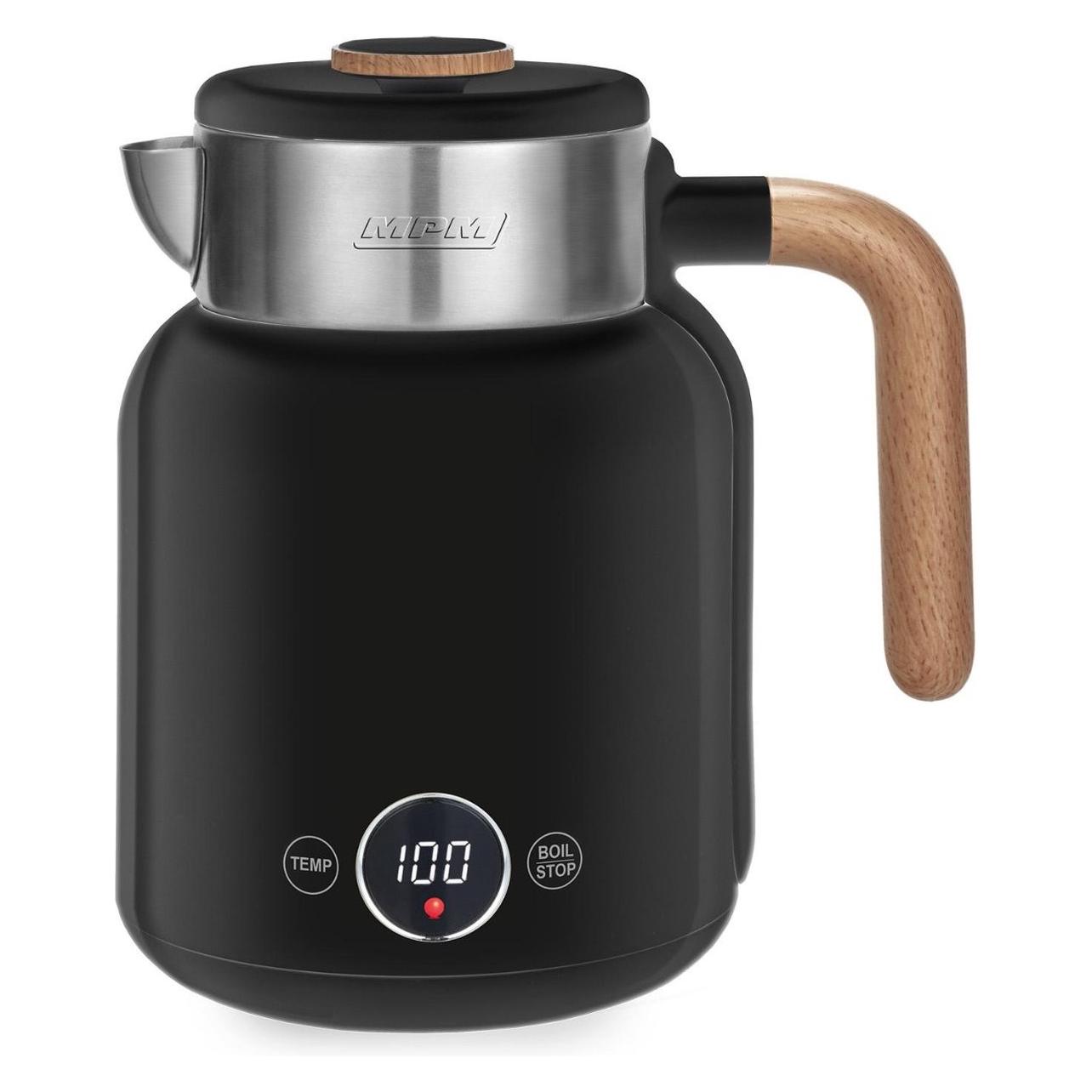 MPM Doppelwandiger Retro-Holzlook-Wasserkocher (1.50 l) (MCZ-128/C)