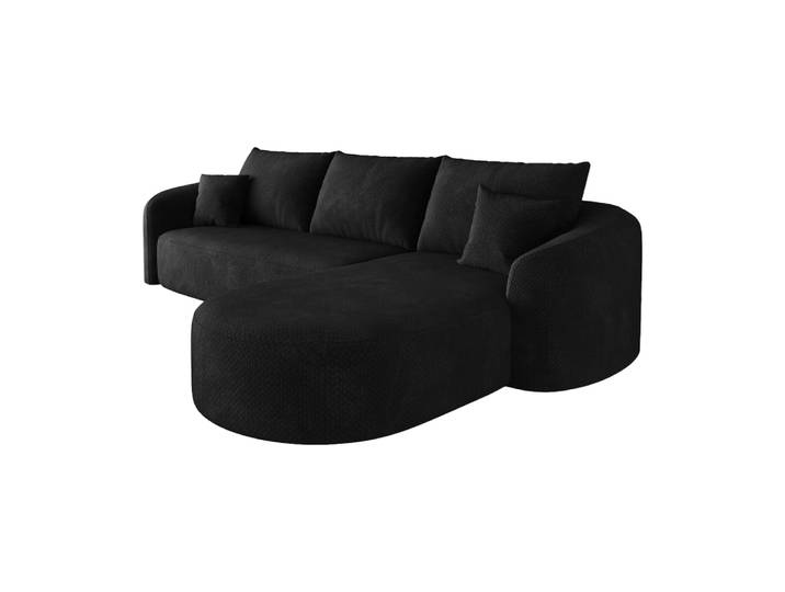 Canapé d'angle compressé modulaire en chenille noir sans montage