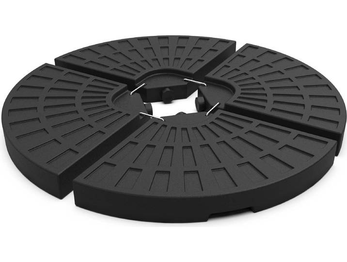 Pied de parasol VOUNOT® en 4 parties\, lest pour parasol à pied central\, base en croix\, pouvant être rempli d'eau ou de sable\, 52 L / 100 kg