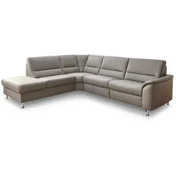 ComfortPlan Ecksofa Liverpool Leder Grau Granit