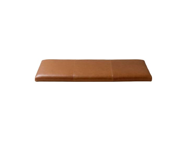 Maze Coussin d’assise pour banc Gentle Elmo cuir vintage cognac, 74,5x2,5x28,5 cm