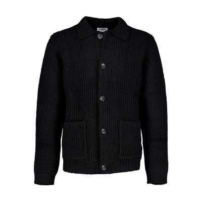 Cardigan LINDBERGH "Cardigan Comfort Fit", Herren, Gr. XL, schwarz, Obermaterial: 50% Polyacryl, 30% Baumwolle, 17% Nylon, 3% Elasthan, unifarben, Strickjacken