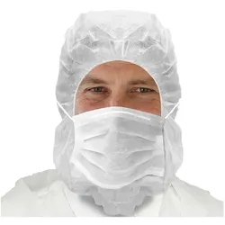 MONOUSO - Astro Haube mit Maske auf 3 Lagig Weiß (500 Stück)
