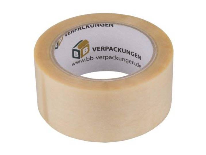 BB-Verpackungen 144 x Klebeband PVC 48 mm x 66 m (Naturkautschuk, sehr reißfest, leise und hohe Klebkraft) - Sets zwischen 6 und 288 Rollen