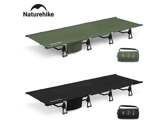 Lit de camping Naturehike, lit pliant d'extérieur, pour randonnée, séjour de nuit, léger, durable, installation rapide, surface de lit élargie, lits simples