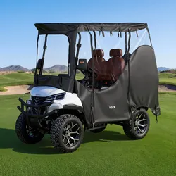 VEVOR Golfwagenabdeckung aus 420D Oxford-Gewebe für 2- und 2+2-Sitzer-Golfwagen, Schutzhülle für die Meisten Golfwagen von Club Car, Yamaha, EZGO & Honda, PVC-Beschichtung & Winddichtes Hakensystem
