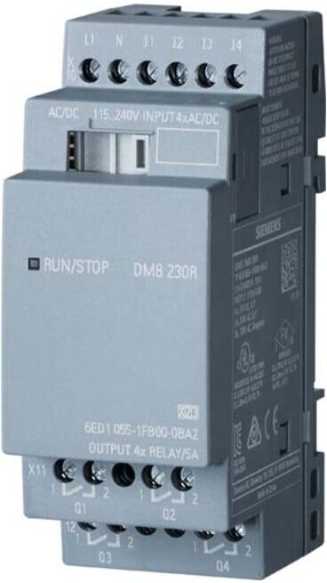 Siemens Indus.Sector LOGO!8 DM8 230R Erw.modul 4 DE/4 DA 6ED1055-1FB00-0BA2 (6ED10551FB000BA2)