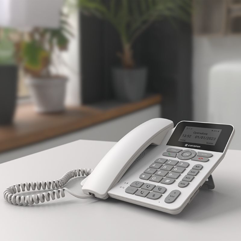 COCOMM F360 Téléphone de bureau 4G Téléphone fixe mobile 4G avec emplacement pour carte SIM, fonction mains libres, Bluetooth et touches de mémoire,